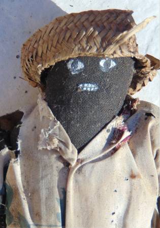 VINTAGE HANDMADE BLACK MALE DOLL & 3 BLACK LADY DOLLS-COLORFUL DRESS! 1