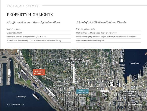 $13,000 / 13420ft2 - 13,240 SF of Office Space Available for Sublease in West Queen Anne (Queen Anne)63862287871619121