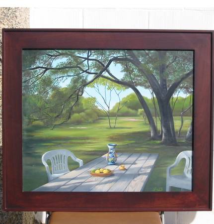 Original Oil Painting of a Farm Scene in a Mountain Valley 1