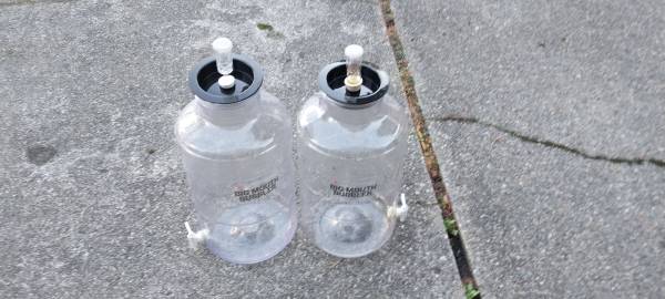 (2) Beer Brewing Fermentation Carboys - Big Mouth w accys 1