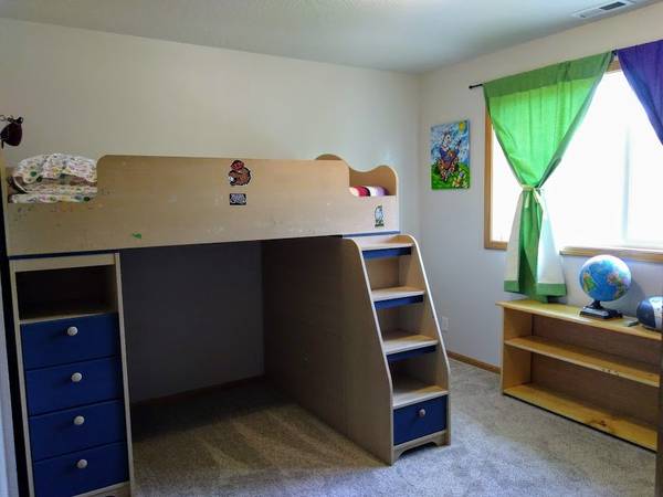 Children Loft bed with drawers & desk 1