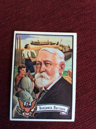 1956 Topps BENJAMIN HARRISON card, 23rd US President, nr mint! Vintage 1