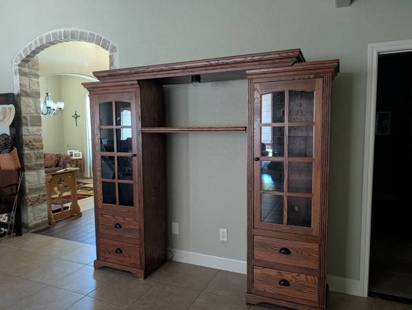 Solid Oak Entertainment Center 1