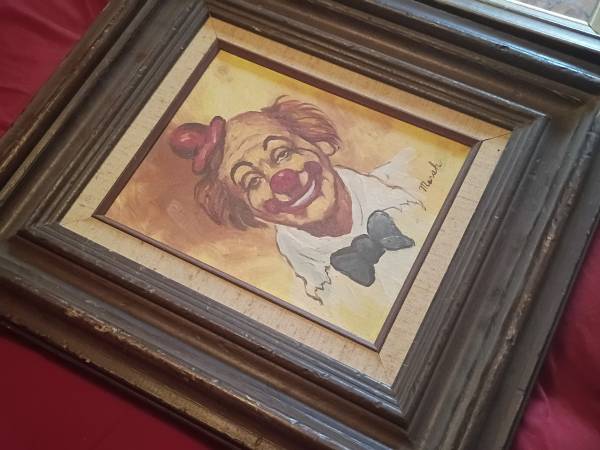 Vintage 60's - 80's Clown MCM Painting | Art , Artwork , Marsh Signed 1