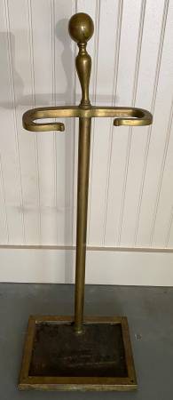 Vintage brass fireplace tool holder stand 1