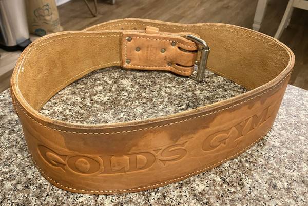 GOLDS GYM THICK FULL GRAIN LEATHER WEIGHTLIFTING BELT (XL) 1