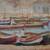Vintage framed original oil painting Harbour Scene 7 thumbnail