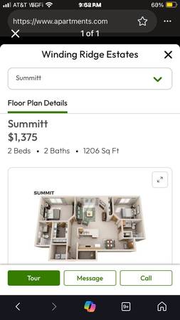 2 Bed 2 Bath 2 Car Garage Apartment 1