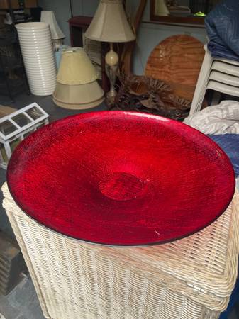 Large decorative glass server. 1