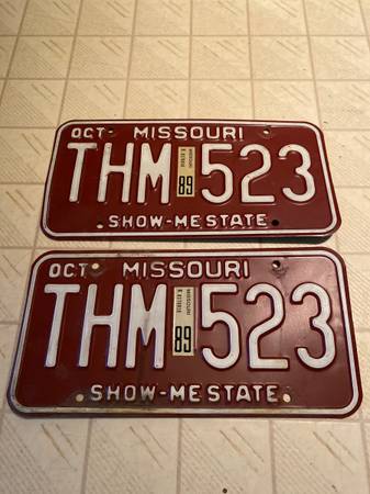1989 Missouri License Plates 1