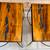 Sunken CYPRESS Wood with Blue Mica Powder & Resin with metal legs PAIR 1 thumbnail