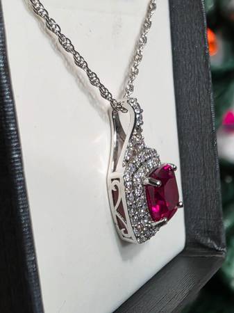 Beautiful Ruby and White Sapphire Necklace 1