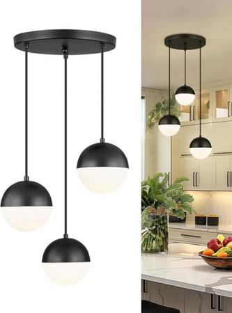 Black & White Globe Pendant Trio 1