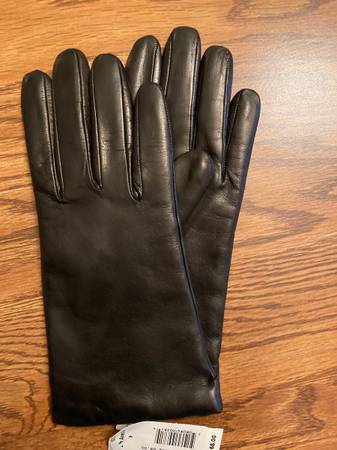 Woman's Black Genuine Leather Gloves bought at Saks Fifth Avenue 1