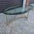Vintage Hollywood Regency Brass Oval Coffee Table (La Barge) Glass Top 5 thumbnail