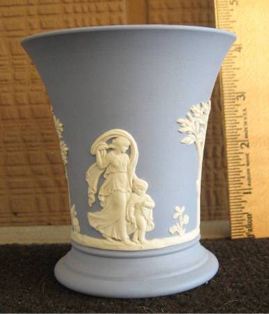 *~~ Wedgwood Vase ~ Blue Jasperware ~ Trumpet Shaped ~~* 1