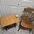Vintage solid oak table with light &paper rack.---Matching chair 4 thumbnail