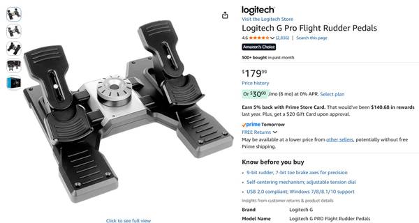Flight Simulator Rudder Pedals & Flight Switch Panel 1