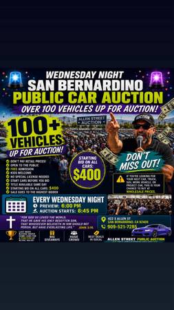 PUBLIC CAR AUCTION WEDNESDAY NIGHT 6PM NO LICENSE NEEDED 1