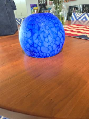 3 Blue Hanging pendant globes 1