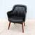 Vintage Mid-Century Modern Black Naugahyde & Walnut Executive Armchair 3 thumbnail