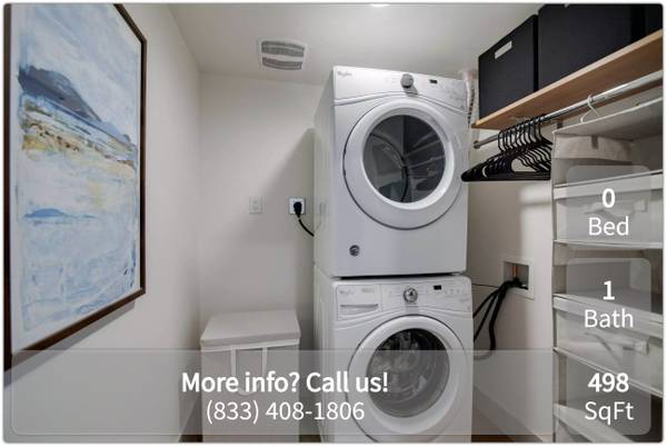 Looking for a lovely Studio bath? Search no more! 498 Sq Feet 1