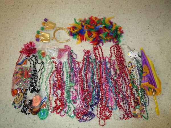 Mardi Gras Party Items, Approx. 75+ Including 2010 Cap/Hat, All EX. 1