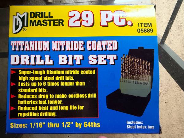 Drill Master 29 PC Titanium Nitride Coated Drill Bit Set 1
