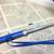 Vintage "Automatic Opening" Blue Nylon Umbrella with Blue & Gold Handl 9 thumbnail
