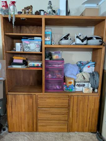 Solid Oak Entertainment Center 100 obo 1