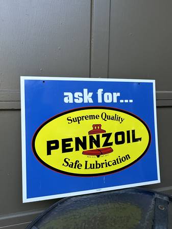 Vintage "Ask For Pennzoil" Double Sided Metal Sign - $140 (Mill Creek)63470982486787123