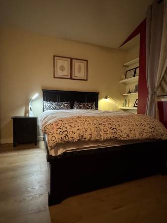 Queen Bed Frame + Box Spring + Nightstand – $175 OBO (Sammamish) 1