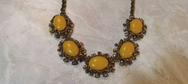 Butterscotch Filigree Antique Style Necklace 1