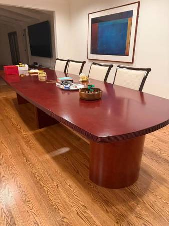 Large Solid Wood Dining / Conference Table – $350 1