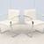 Ludwig Mies van der Rohe Brno White Leather Flat Bar Chairs by Gordon 1 thumbnail
