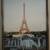 21" X 17" WOOD AND GLASS FRAME WITH PHOTO OF THE EIFFEL TOWER IN PARIS 1 thumbnail