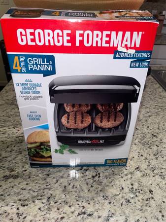 George Foreman 4-Serving Electric Grill & Panini Press – New in Box 1