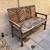 48” Wide Rustic Brown Acacia Wood Outdoor Loveseat with Chevron Design 2 thumbnail