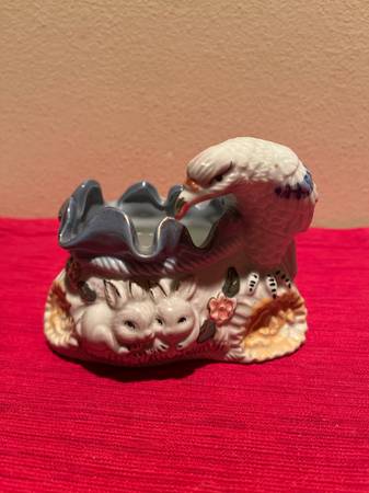 Decorative Ceramic Eagle and Rabbit Figurine 1