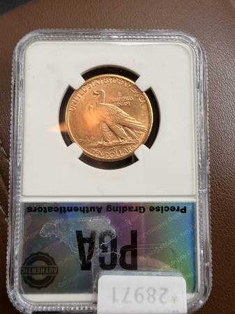 1908-D $10 Indian Head Eagle Gold Coin - PGA MS64 1