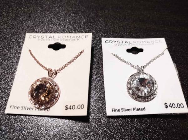New Crystal Romance Circular Pyramid Necklaces - Rose Gold or Silver - PPO 1