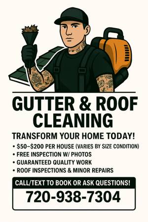 🧼 GUTTER & ROOF CLEANING/REPAIR – FREE INSPECTION W/ PHOTOS 📸 1