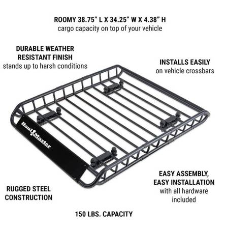 HAUL-MASTER 150 Lb. Capacity Roof-Mounted Steel Cargo Carrier 1