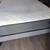Gray upholstered metal frame queen size bed frame with mattress 3 thumbnail