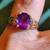 14k Solid Yellow Gold Amethyst and Diamond Ring 1 thumbnail