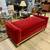 Red Velvet Sofa Bench with Wood Base and Cushion 8 thumbnail