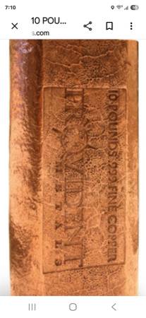 Wanted copper bars in any denomination 1