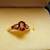 Vintage Natural Red Oval Tourmaline w/Diamonds 14K Gold Ring 8 thumbnail