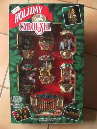 MR. CHRISTMAS Musical Carousel w/Six Circus Animals, Calliope 1