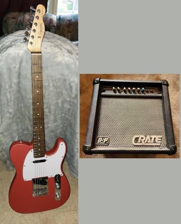 Fender Squire Debut Collection Telcaster, Dakota Red - w/ Case and Amp 1